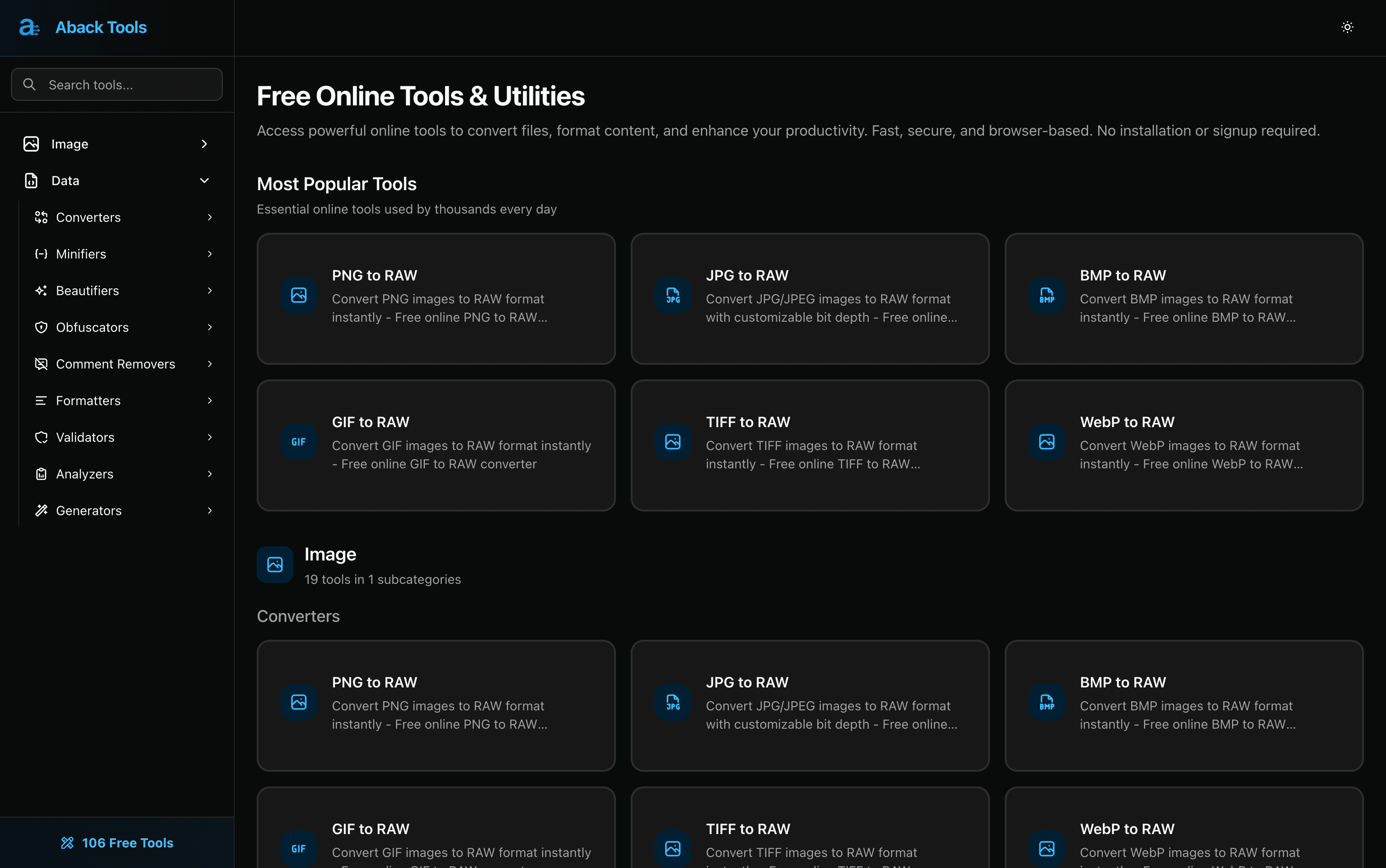 Aback Tools screenshot