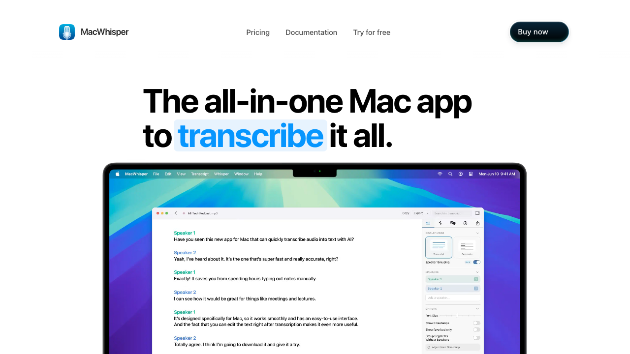 MacWhisper - AI Tool