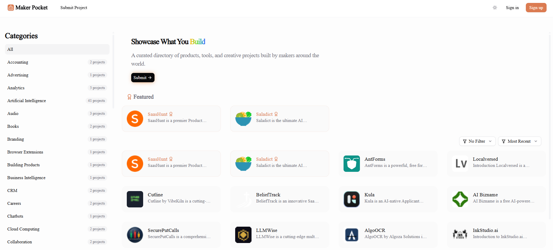MakerPocket screenshot