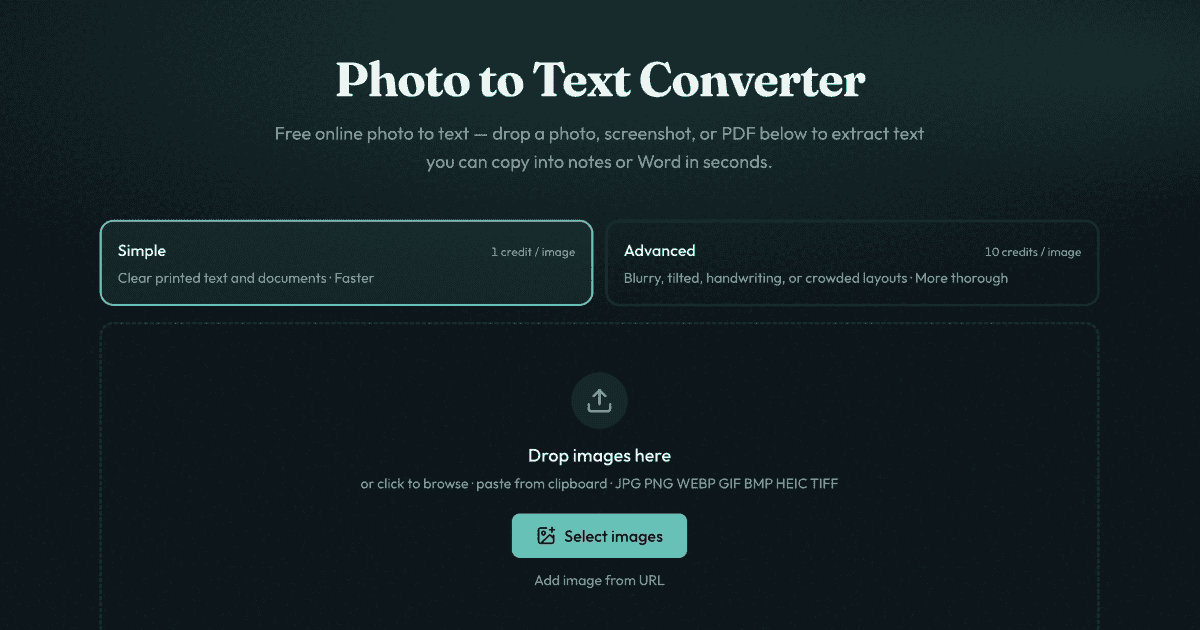 Photo to Text screenshot