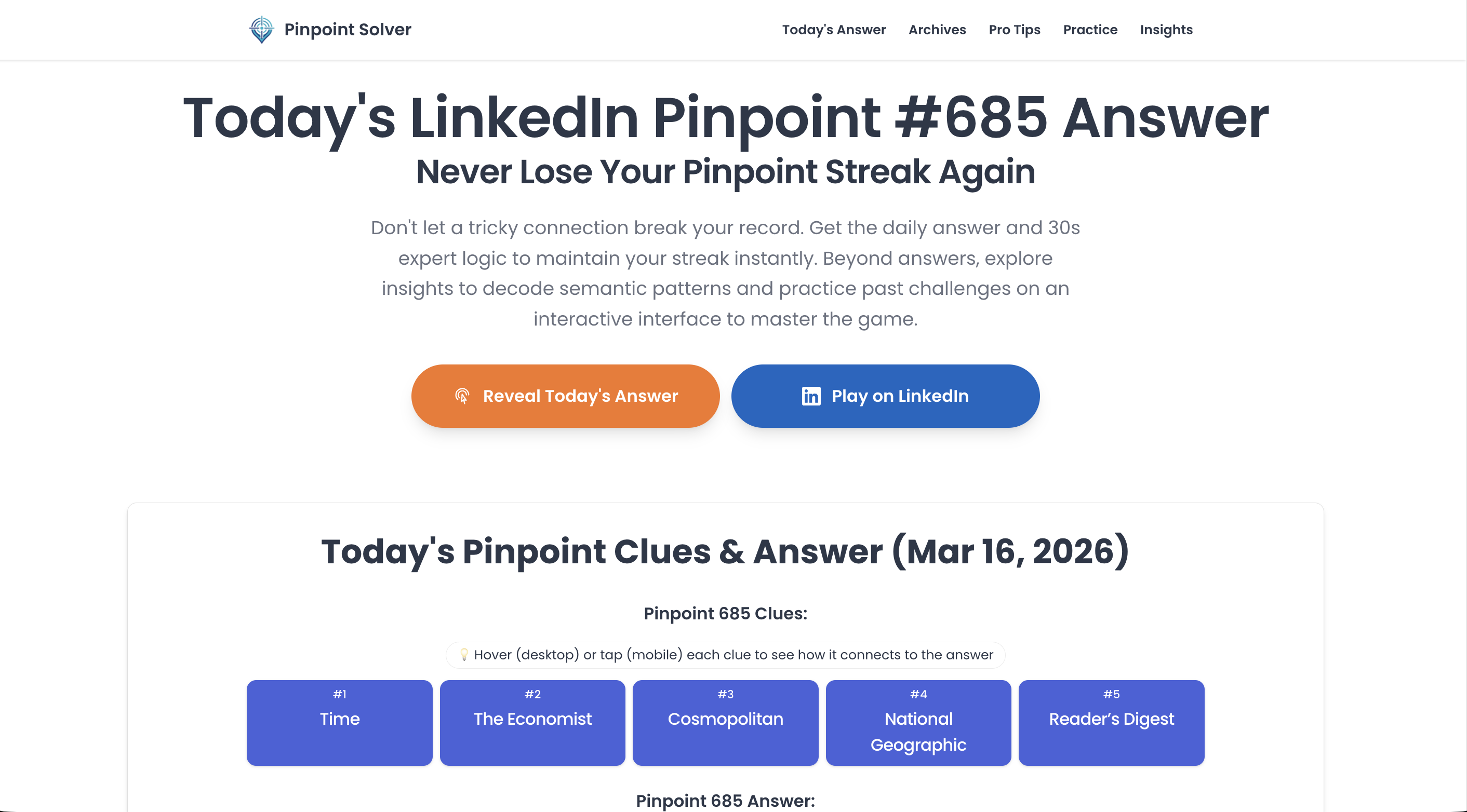 Pinpoint Solver screenshot