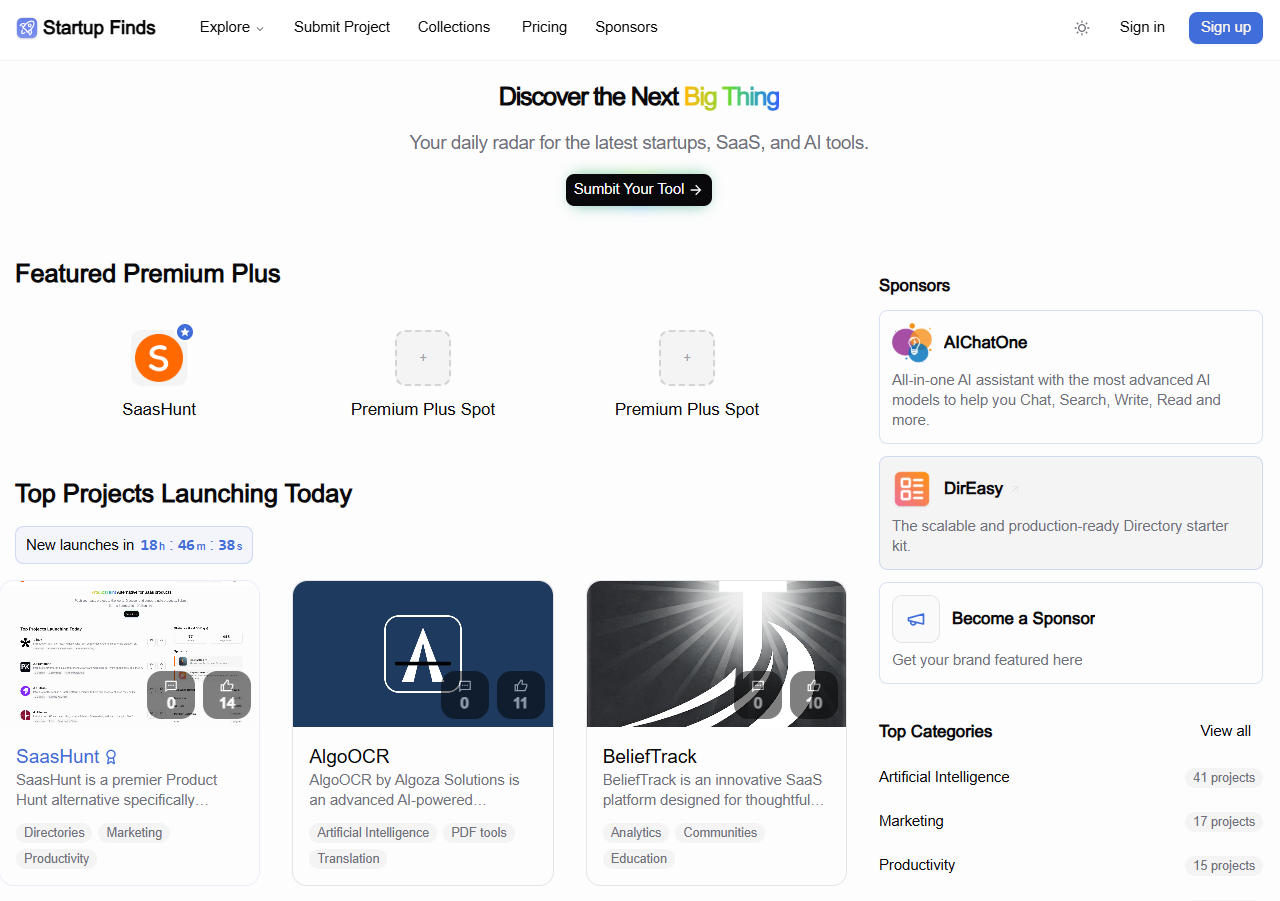 StartupFinds screenshot
