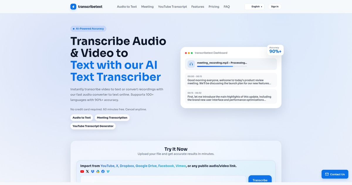 TranscribeText - AI Tool