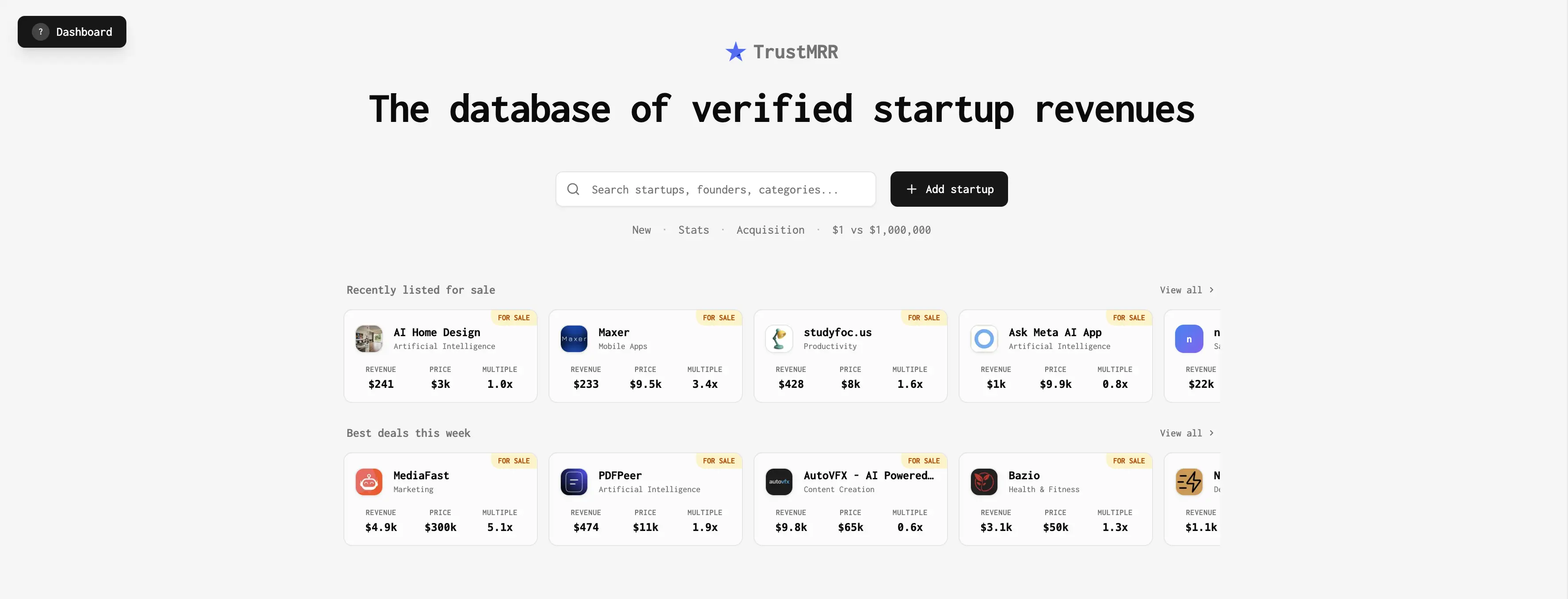 TrustMRR - AI Tool